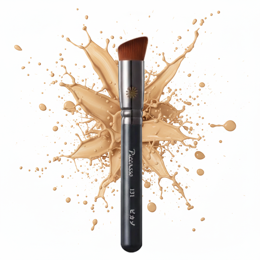 Piccasso - 131 Foundation Brush / Düz ve Doğal Görünüm İçin Açılı Fondöten Fırçası